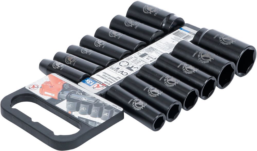 Produktbild Kraft Steckschlüssel Einsatz Satz Antrieb 12,5 mm 10 - 32 mm 13 teilig bild 3