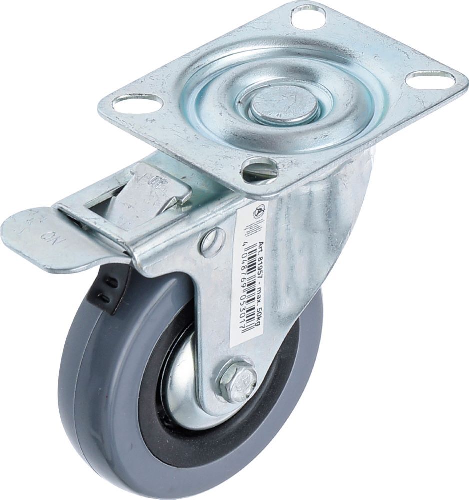 BGS Diy Lenkrolle mit Bremse mit Anschraubsockel Durchmesser 75 mm Produktbild BGS Diy Lenkrolle mit Bremse mit Anschraubsockel Durchmesser 75 mm