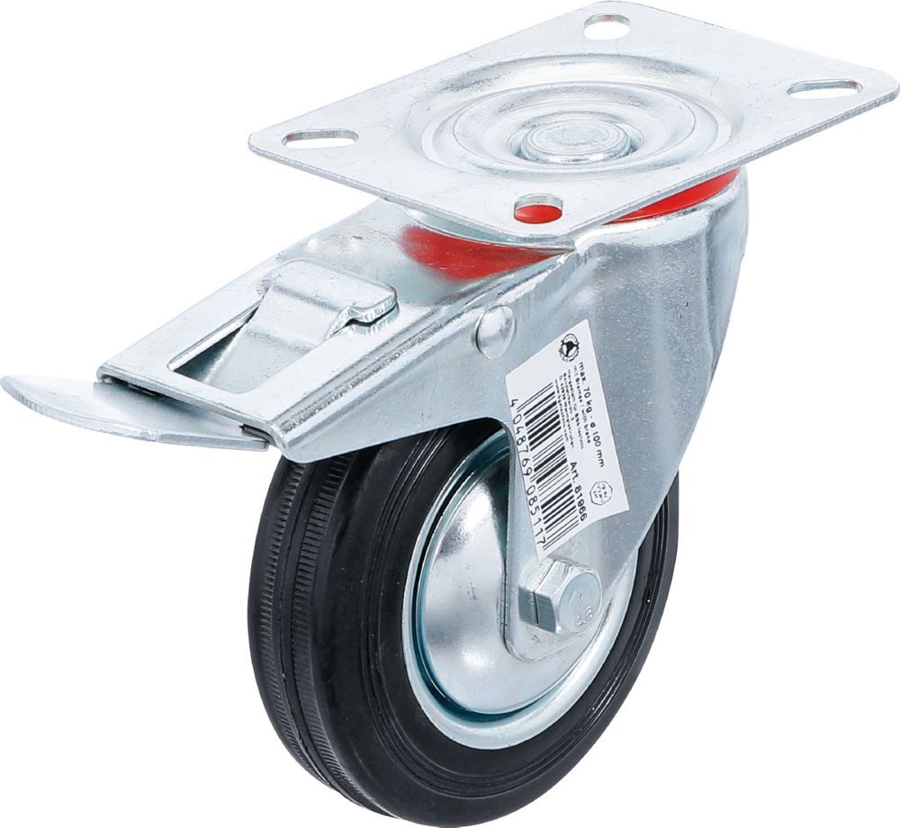 BGS Diy Lenkrolle mit Bremse mit Anschraubsockel Durchmesser 100 mm Produktbild BGS Diy Lenkrolle mit Bremse mit Anschraubsockel Durchmesser 100 mm