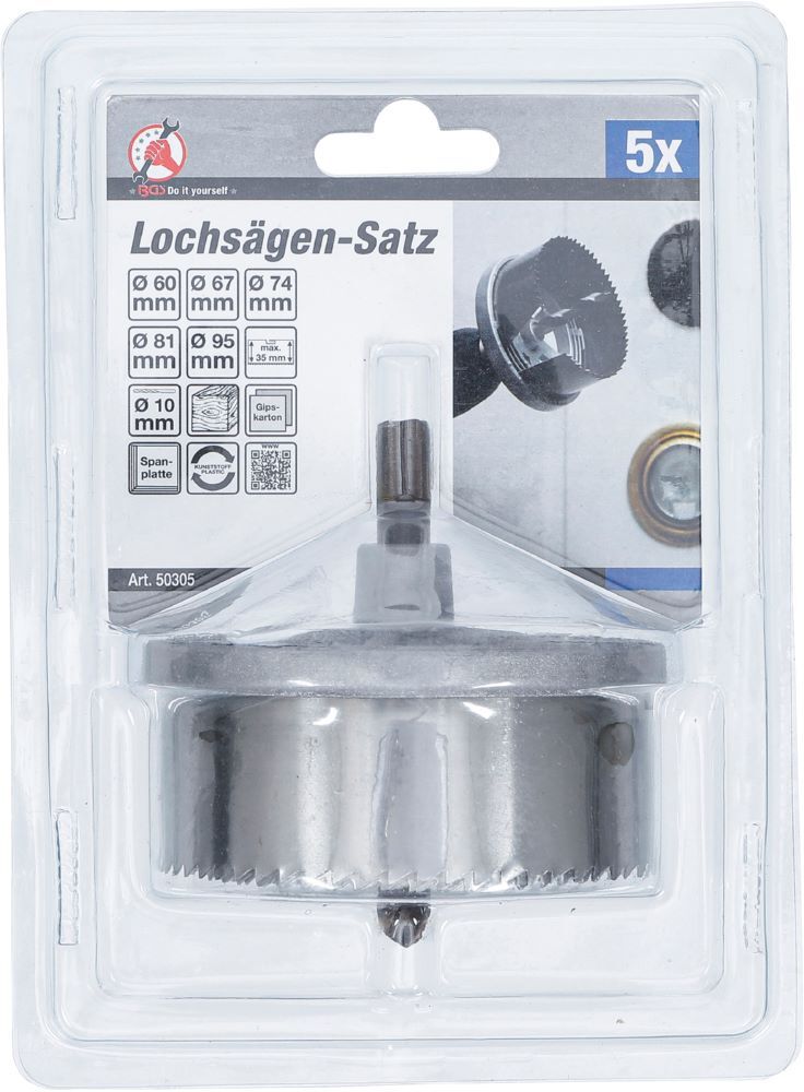 Produktbild Lochsägen Satz Durchmesser 60 - 95 mm Tiefe 35 mm 5 teilig bild 5