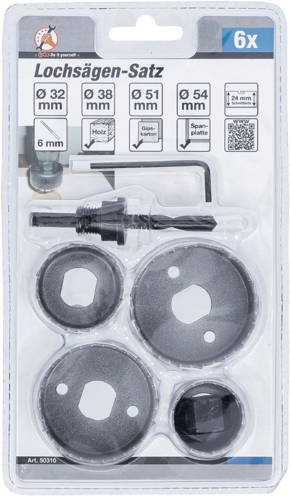 Produktbild Lochsägen Satz Durchmesser 32 - 54 mm Tiefe 24 mm 6 teilig bild 2