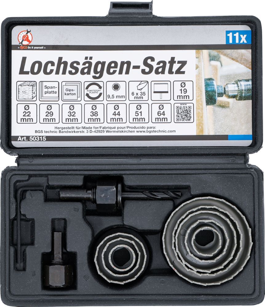 Produktbild Lochsägen Satz Durchmesser 19 - 64 mm Tiefe 24 mm 11 teilig bild 4