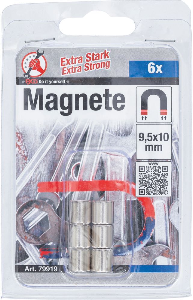 Produktbild Magnet Satz extra stark Durchmesser 9,5 mm 6 teilig bild 2