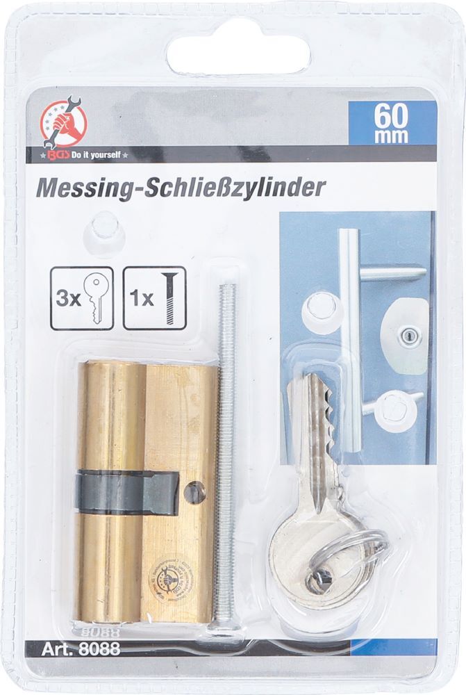 Produktbild Messing Schließzylinder 60 mm bild 2