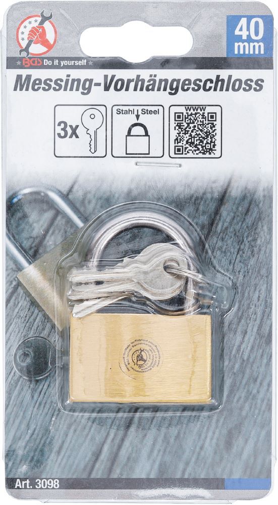 Produktbild Messing Vorhängeschloss 40 mm bild 2