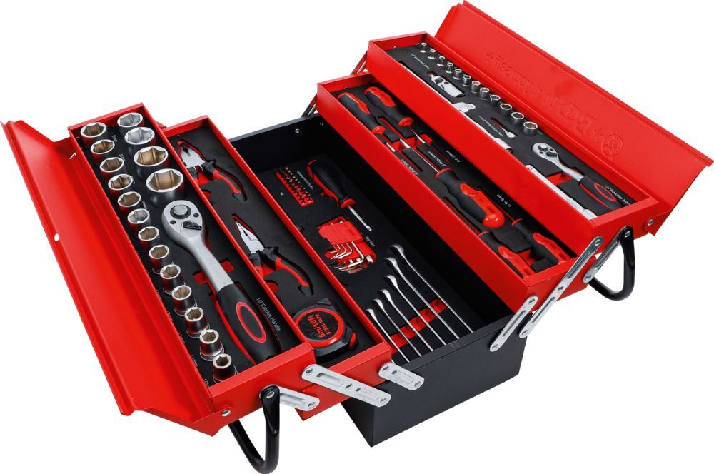 Produktbild Metall Werkzeugkoffer mit Werkzeug Sortiment 86 teilig bild 2