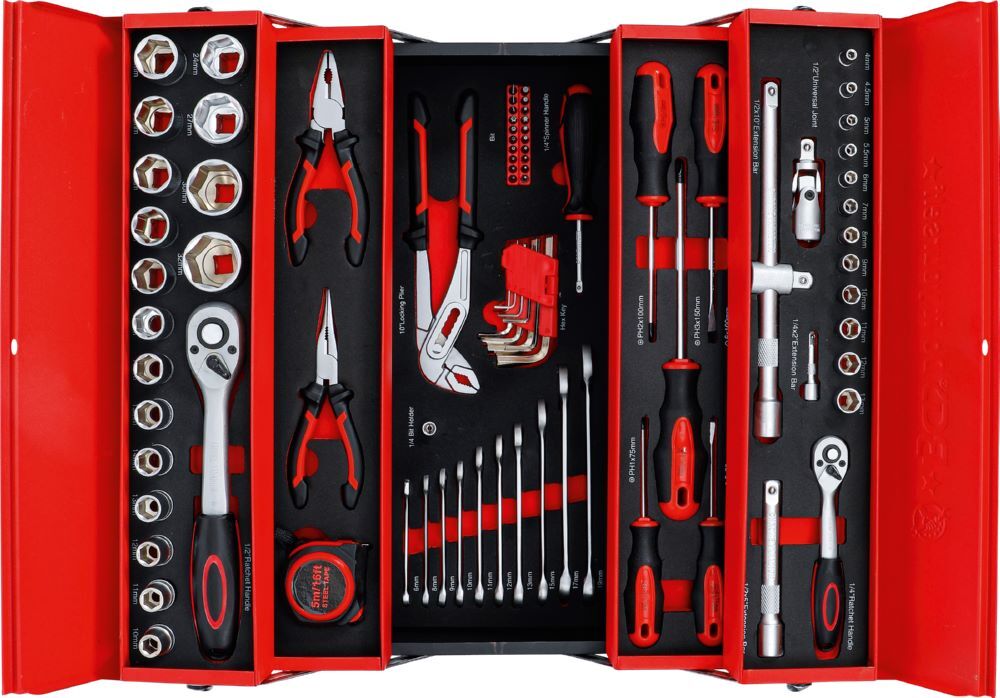 Produktbild Metall Werkzeugkoffer mit Werkzeug Sortiment 86 teilig bild 4