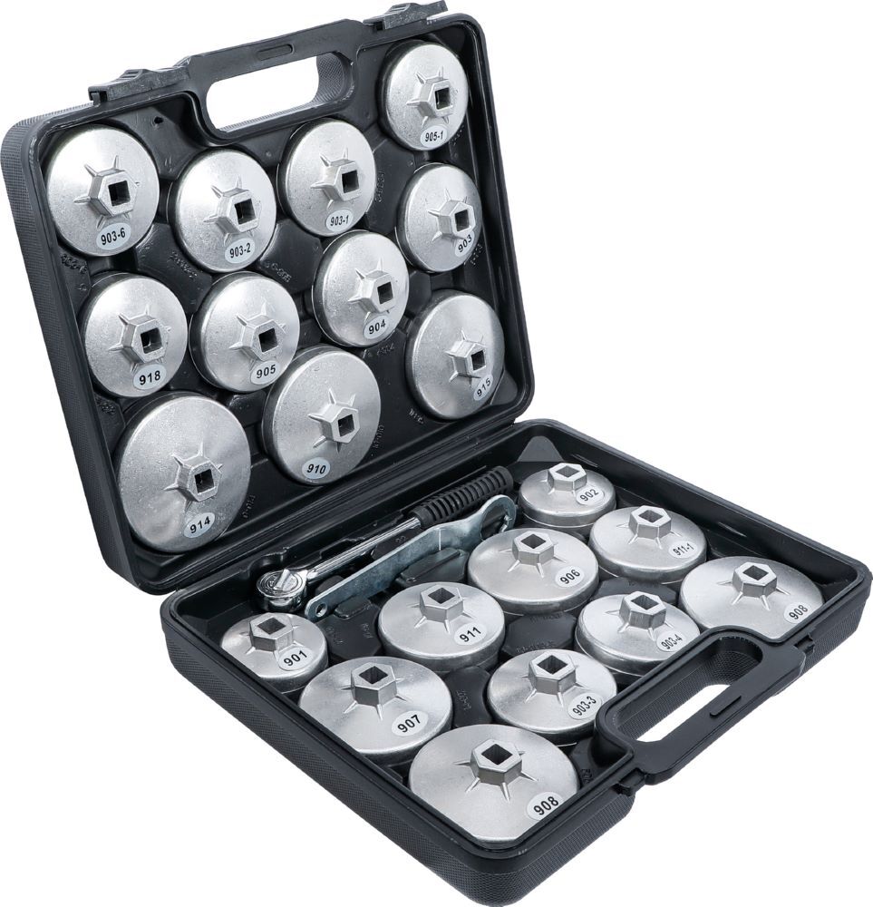 Produktbild Ölfilterschlüssel Satz Aluminium-Druckguss Innenvierkant 1/2 Zoll 23 teilig bild 2