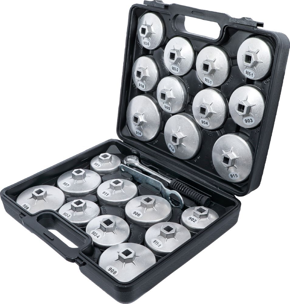 Produktbild Ölfilterschlüssel Satz Aluminium-Druckguss Innenvierkant 1/2 Zoll 23 teilig bild 3