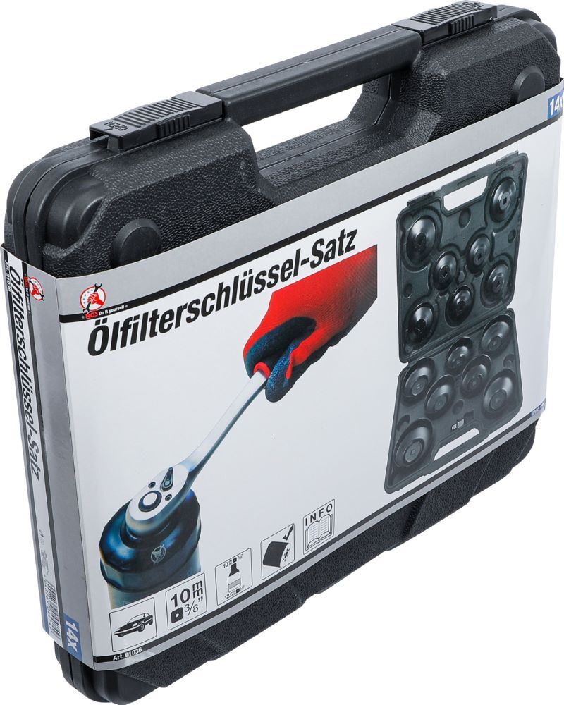 Produktbild Ölfilterschlüssel Satz Antrieb Innenvierkant 3/8 Zoll 14 teilig bild 6