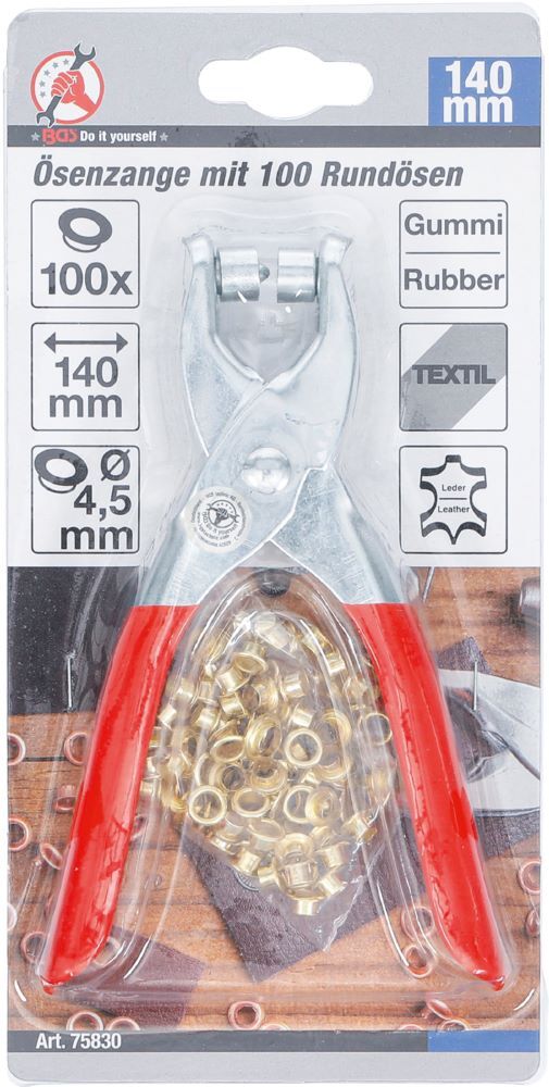 Produktbild Ösenzange mit 100 Rundösen 4,5 mm bild 3