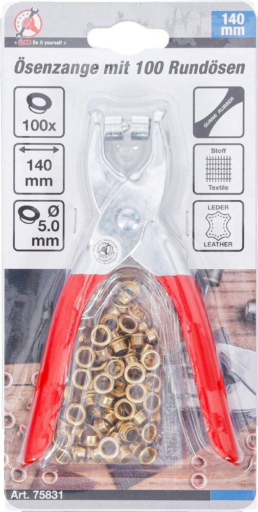 Produktbild Ösenzange mit 100 Rundösen 5,0 mm bild 4