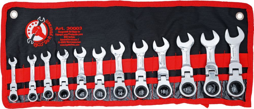 BGS Diy Ratschenring Maulschlüssel Satz 8 - 19 mm 12 teilig extra kurz Produktbild BGS Diy Ratschenring Maulschlüssel Satz 8 - 19 mm 12 teilig extra kurz