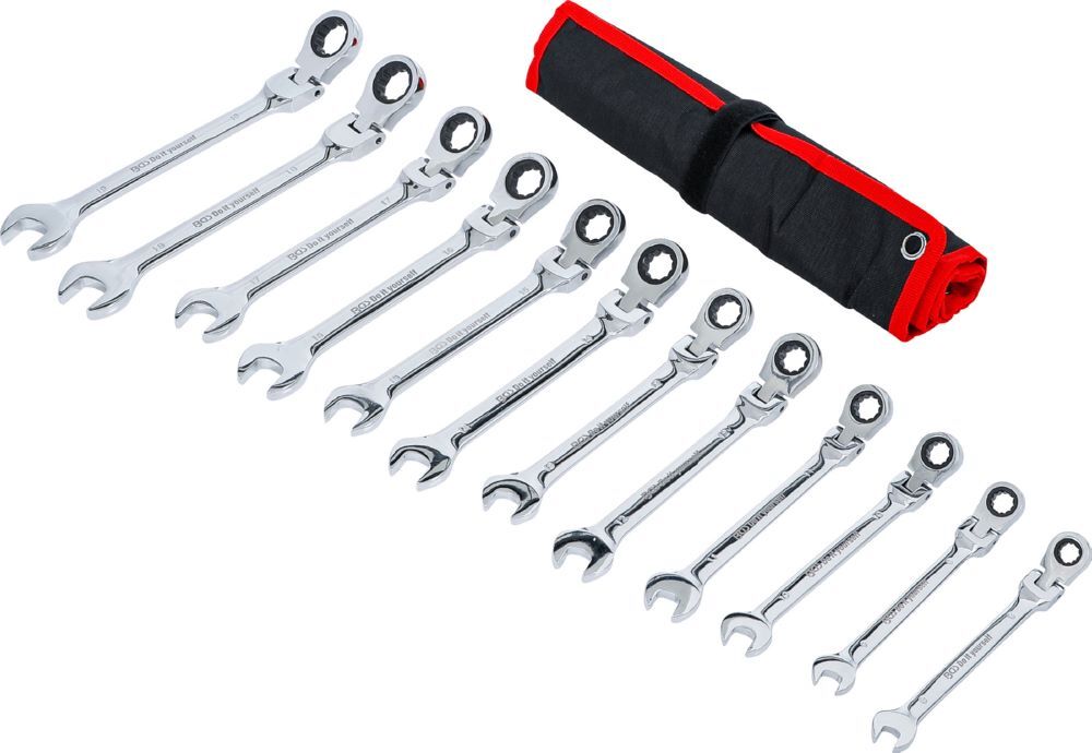 BGS Diy Ratschenring Maulschlüsse Satz 8 - 19 mm 12 teilig flexible Köpfe Produktbild BGS Diy Ratschenring Maulschlüsse Satz 8 - 19 mm 12 teilig flexible Köpfe bild 2