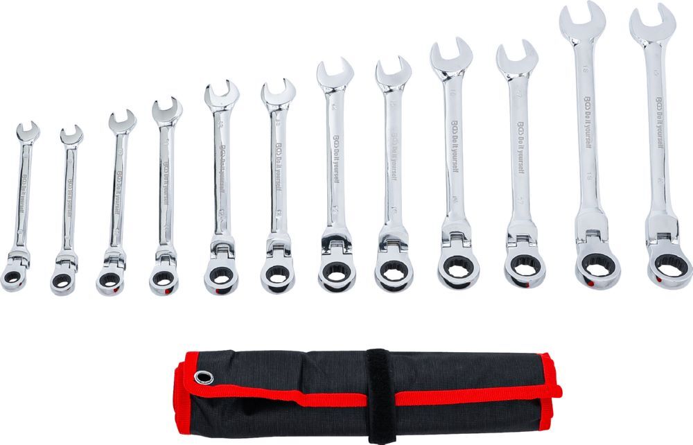BGS Diy Ratschenring Maulschlüsse Satz 8 - 19 mm 12 teilig flexible Köpfe Produktbild BGS Diy Ratschenring Maulschlüsse Satz 8 - 19 mm 12 teilig flexible Köpfe bild 3