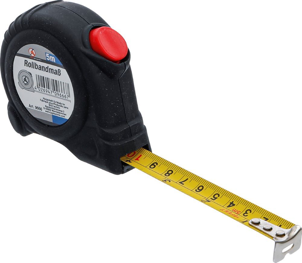 BGS Diy Rollbandmaß 19 mm x 5 m Schwarz Produktbild BGS Diy Rollbandmaß 19 mm x 5 m Schwarz