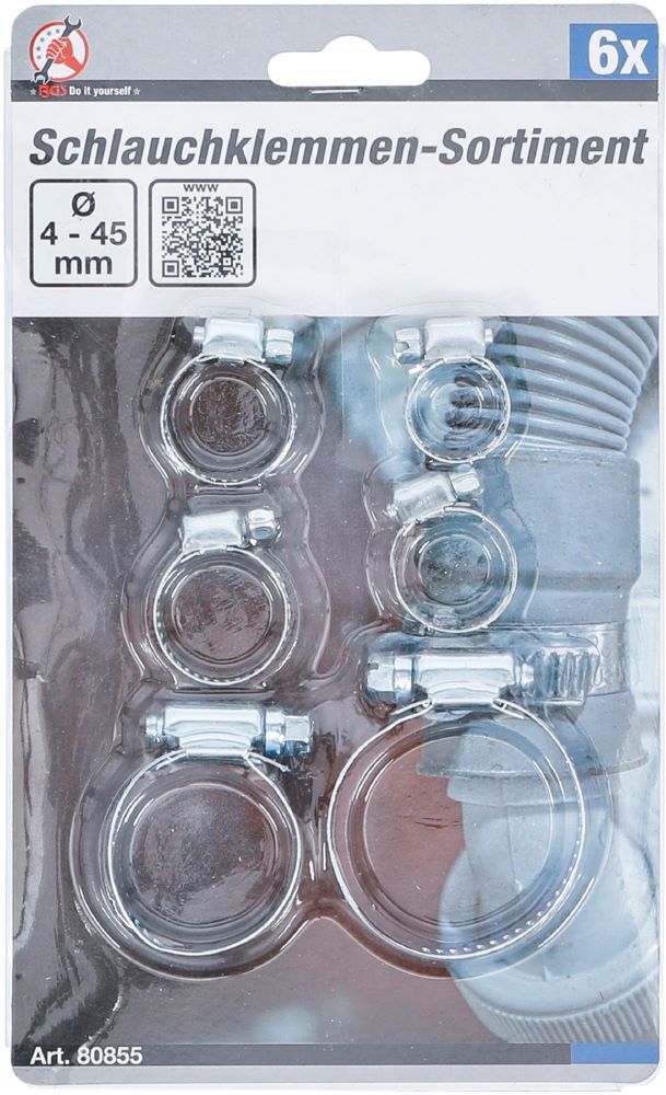 Produktbild Schlauchklemmen Sortiment Durchmesser 4 - 45 mm 6 teilig bild 3