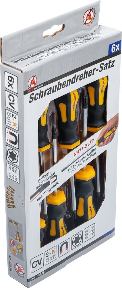 BGS Diy Schraubendreher Satz T-Profil T10 - T30 6 teilig Produktbild BGS Diy Schraubendreher Satz T-Profil T10 - T30 6 teilig bild 3