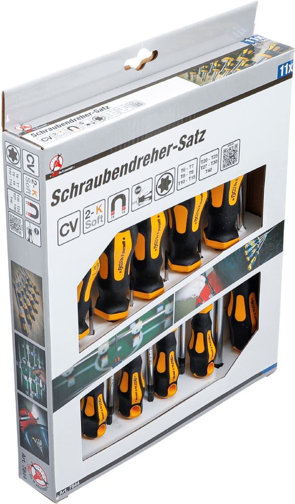 BGS Diy Schraubendreher Satz T-Profil T6 - T40 11 teilig Produktbild BGS Diy Schraubendreher Satz T-Profil T6 - T40 11 teilig bild 3