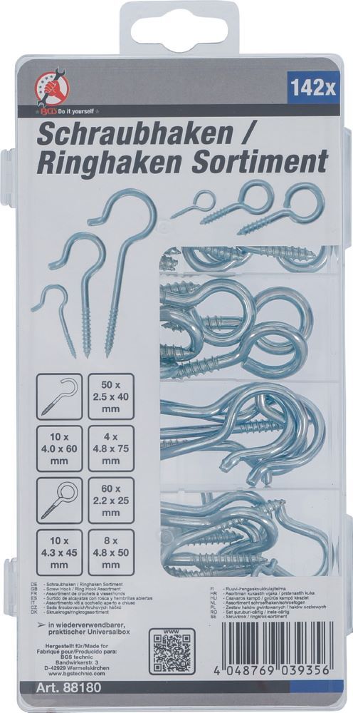 Produktbild Schraubhaken / Ringhaken Sortiment 142 teilig bild 3