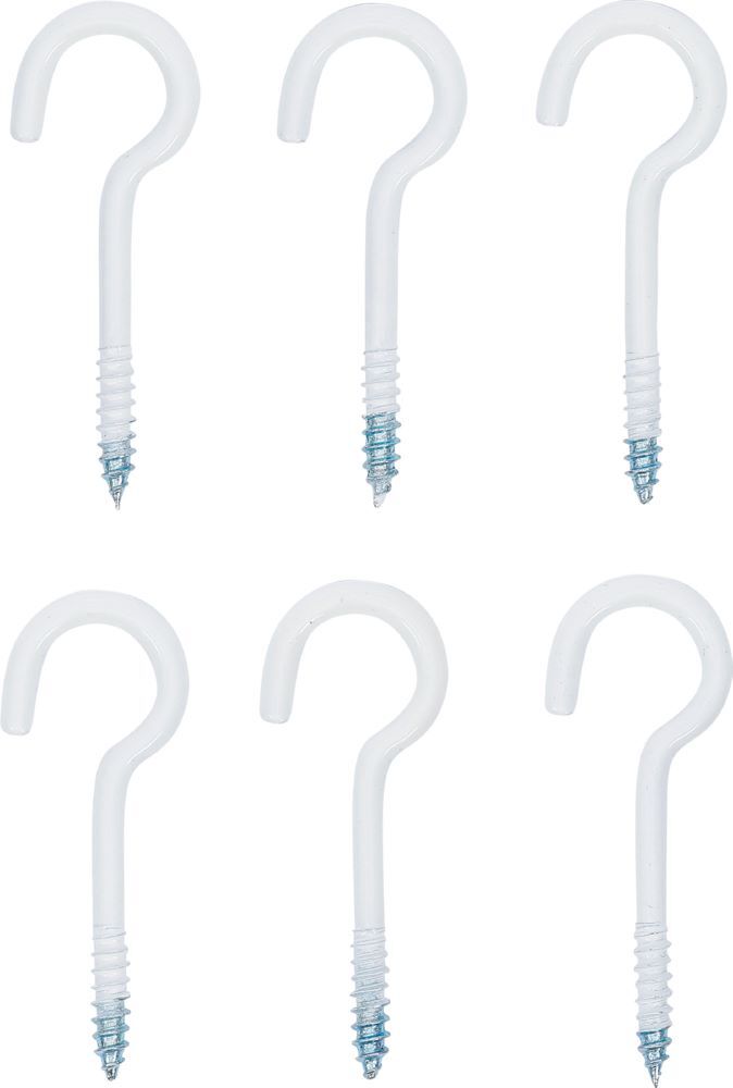 Produktbild BGS Diy Schraubhaken Sortiment weiß kunststoffummantelt 60 mm 6 teilig