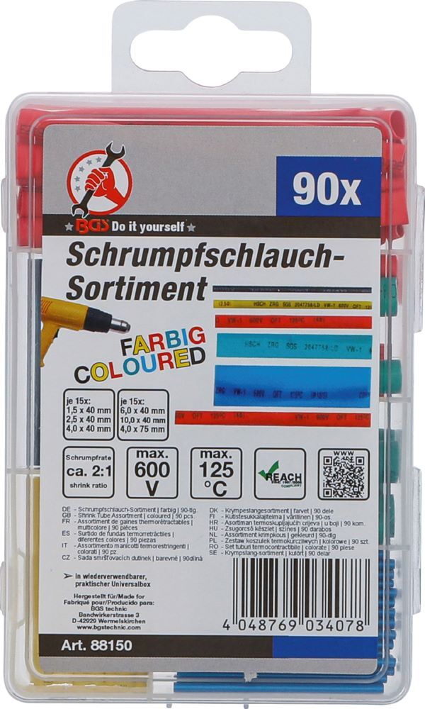 Produktbild Schrumpfschlauch Sortiment farbig 90 teilig bild 3