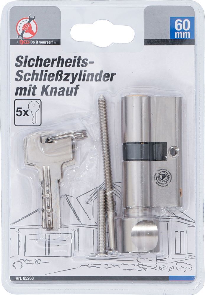 Produktbild Sicherheits Türzylinder mit Drehknauf 60 mm bild 4