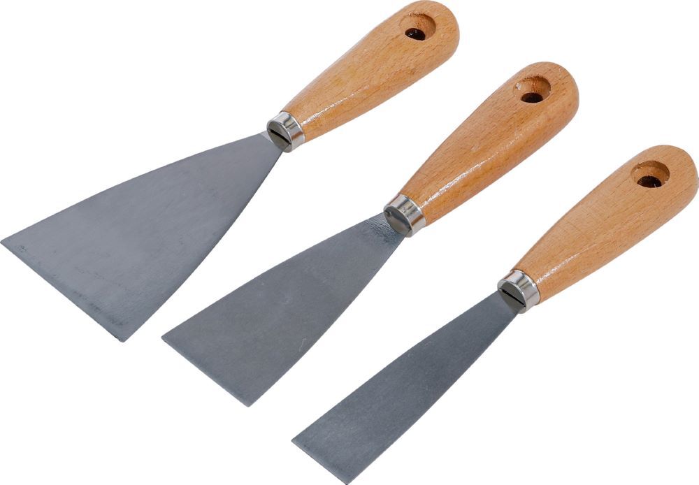 BGS Diy Spachtel Satz Holzgriff 30 / 50 / 80 mm 3 teilig Produktbild BGS Diy Spachtel Satz Holzgriff 30 / 50 / 80 mm 3 teilig
