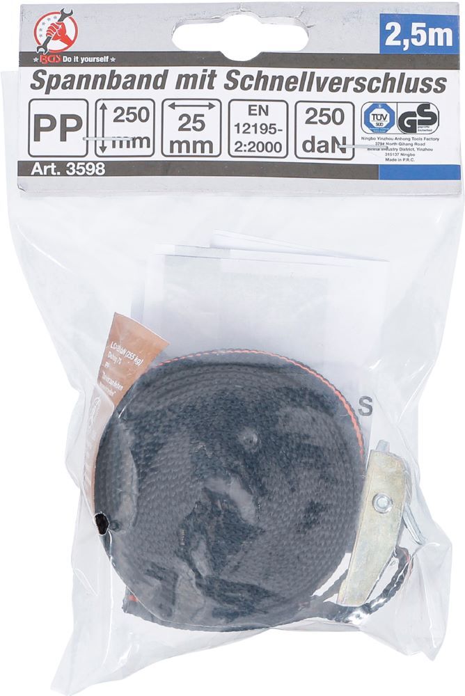Produktbild Spannband mit Schnellverschluss 2,5 m x 25 mm bild 3