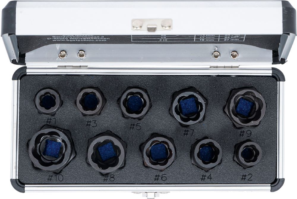 Produktbild Spiral Profil Steckschlüssel Satz / Schraubenausdreher 9-19 mm 10 teilig bild 4