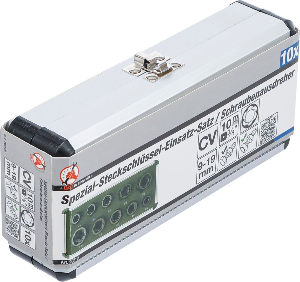 Produktbild Spiral Profil Steckschlüssel Satz / Schraubenausdreher 9-19 mm 10 teilig bild 6