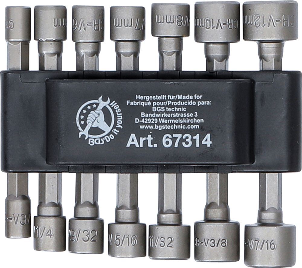 Produktbild Steckschlüssel Bit Satz Antrieb Außensechskant 1/4 Zoll metrisch/Zoll 14 teilig bild 2
