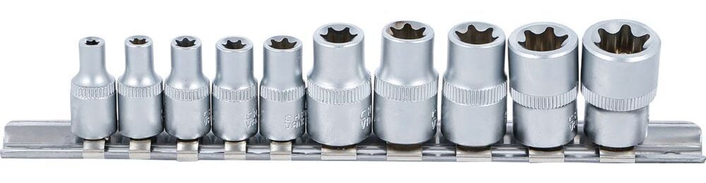 Produktbild Steckschlüssel Einsatz Satz E-Profil E4-E16 10 teilig bild 2