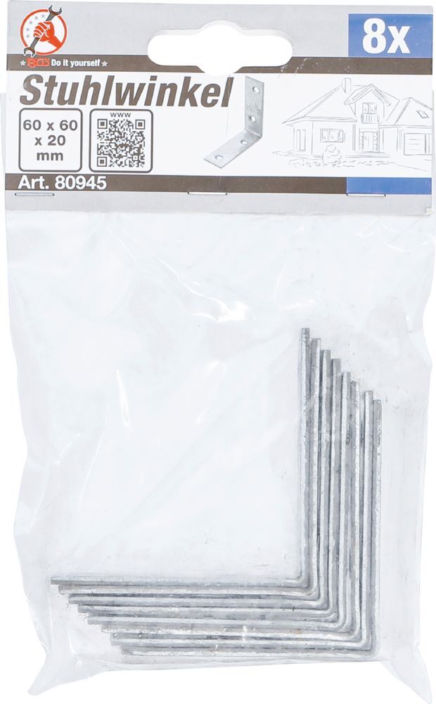 Produktbild Stuhlwinkel 60 x 60 x 20 mm 8 teilig bild 2