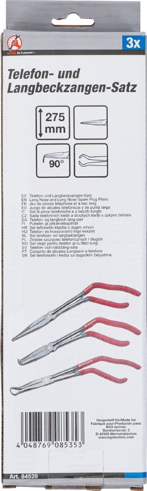 BGS Diy Telefon- und Langbeckzangen Satz mit Pistolengriff 275 mm 3 teilig Produktbild BGS Diy Telefon- und Langbeckzangen Satz mit Pistolengriff 275 mm 3 teilig bild 4