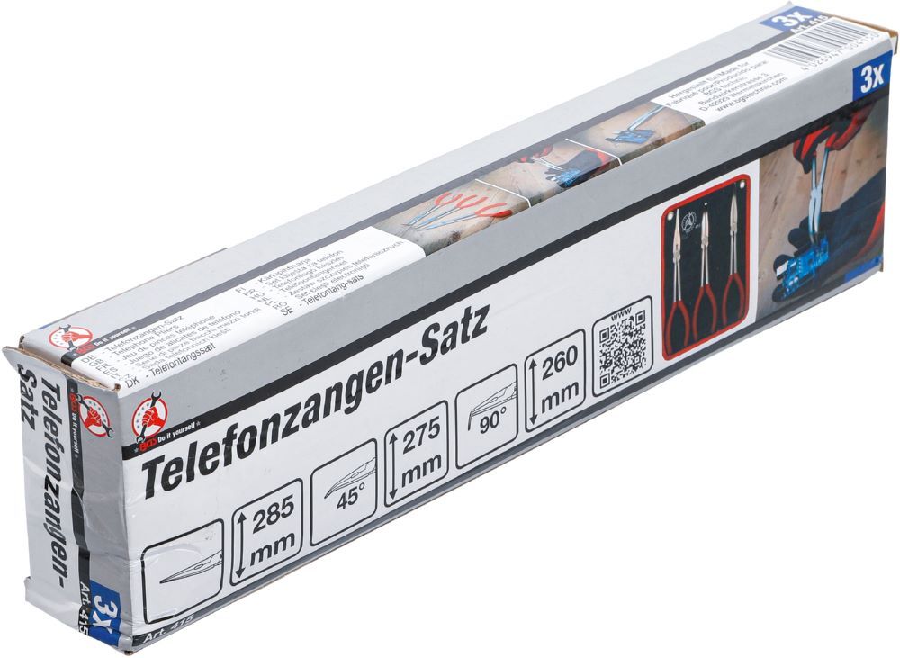 BGS Diy Telefonzangen Satz gerade gebogen 260 - 285 mm 3 teilig Produktbild BGS Diy Telefonzangen Satz gerade gebogen 260 - 285 mm 3 teilig bild 6