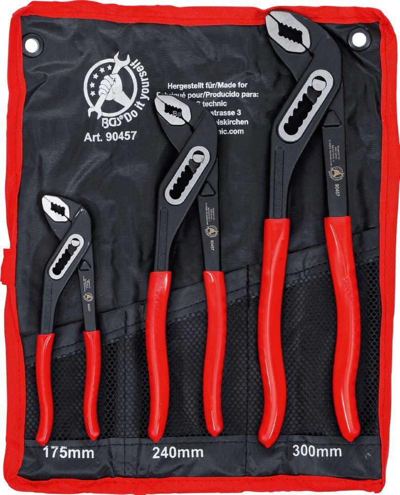 BGS Diy Wasserpumpenzangen Satz 175 / 250 / 300 mm 3 teilig Produktbild BGS Diy Wasserpumpenzangen Satz 175 / 250 / 300 mm 3 teilig