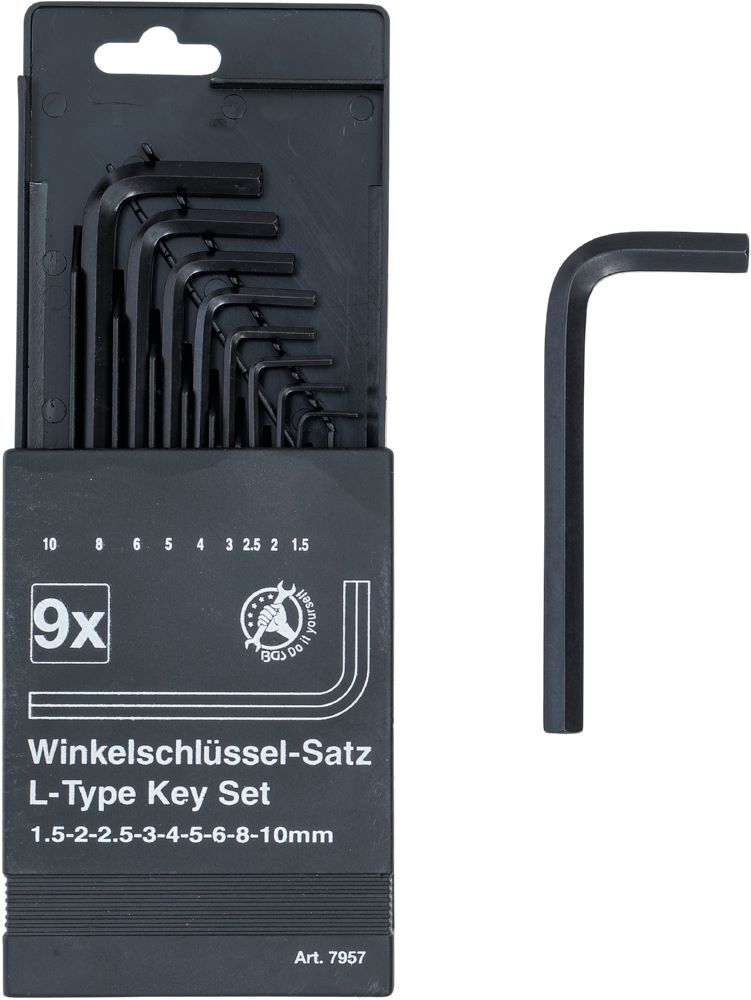 BGS Diy Winkelschlüssel Satz 1,5 - 10 mm Innensechskant Produktbild BGS Diy Winkelschlüssel Satz 1,5 - 10 mm Innensechskant