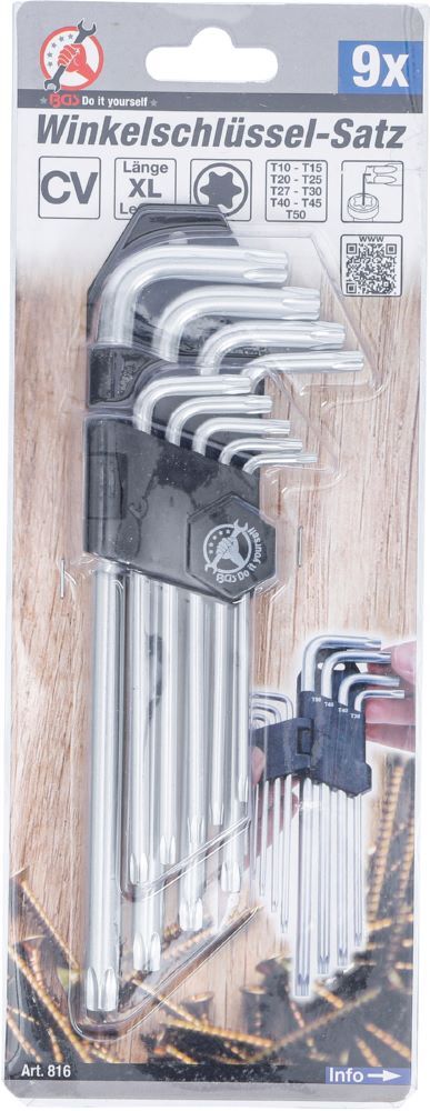 BGS Diy Winkelschlüssel Satz T10-T50 9 teilig lang T-Profil Produktbild BGS Diy Winkelschlüssel Satz T10-T50 9 teilig lang T-Profil bild 4