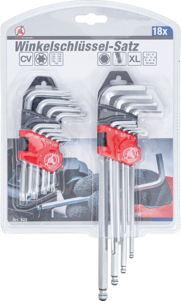 BGS Diy Winkelschlüssel Satz lang T10 - T50 Innensechskant 1,5-10 mm 18 teilig Produktbild BGS Diy Winkelschlüssel Satz lang T10 - T50 Innensechskant 1,5-10 mm 18 teilig bild 4
