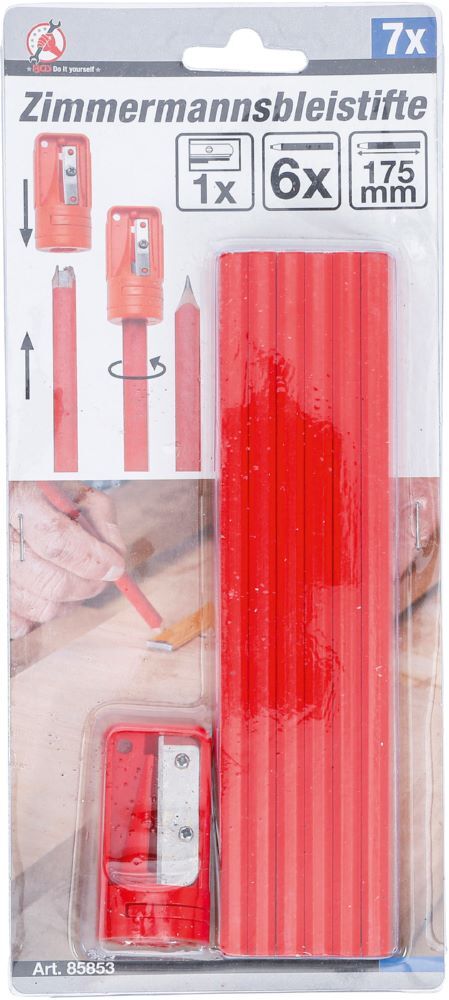 Produktbild Zimmermannsbleistifte 175 mm mit Spitzer 7 teilig bild 3