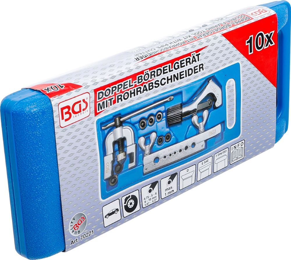 BGS Doppel Bördelgerät mit Rohrabschneider 10 teilig Produktbild BGS Doppel Bördelgerät mit Rohrabschneider 10 teilig bild 6