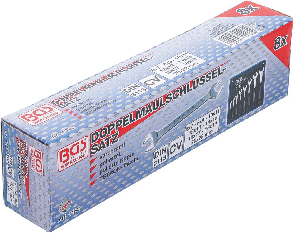 BGS Doppel Maulschlüssel Satz 6 x 7 - 20 x 22 mm 8 teilig Produktbild BGS Doppel Maulschlüssel Satz 6 x 7 - 20 x 22 mm 8 teilig bild 5