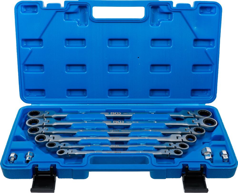 BGS Doppel Ratschen Gelenkschlüssel Satz 8 - 19 mm 10 teilig Produktbild BGS Doppel Ratschen Gelenkschlüssel Satz 8 - 19 mm 10 teilig