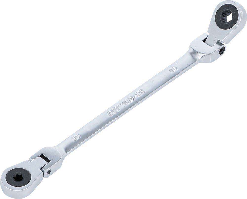 Produktbild BGS Doppel Ratschen Ringschlüssel E6xE8 abwinkelbar mit E-Profil Ringköpfen