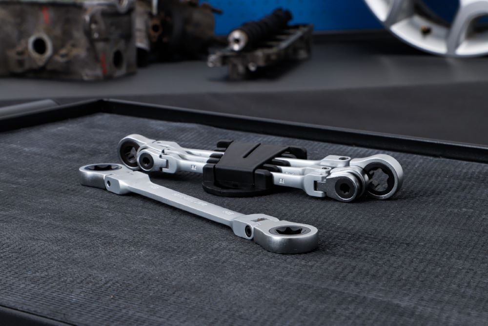 Produktbild BGS Doppel Ratschen Ringschlüssel Satz E6 - E24 4 teilig mit E-Profil Ringköpfen bild 2