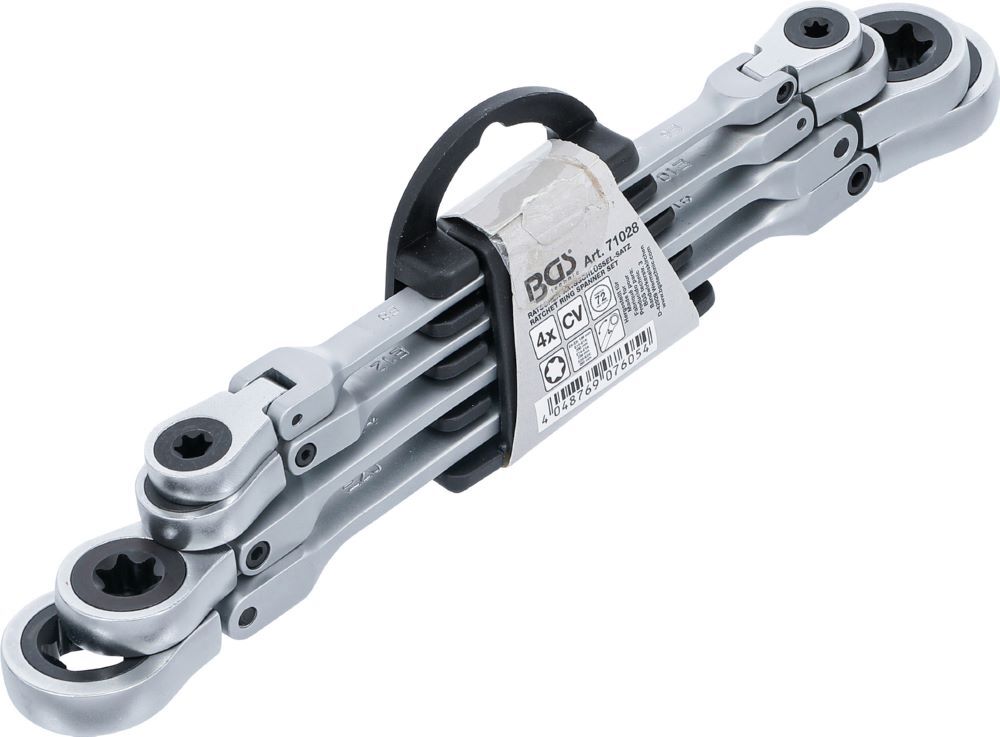 BGS Doppel Ratschen Ringschlüssel Satz E6 - E24 4 teilig mit E-Profil Ringköpfen Produktbild BGS Doppel Ratschen Ringschlüssel Satz E6 - E24 4 teilig mit E-Profil Ringköpfen bild 3