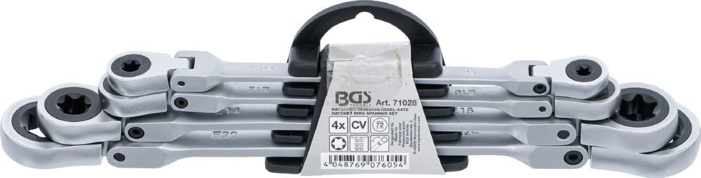 BGS Doppel Ratschen Ringschlüssel Satz E6 - E24 4 teilig mit E-Profil Ringköpfen Produktbild BGS Doppel Ratschen Ringschlüssel Satz E6 - E24 4 teilig mit E-Profil Ringköpfen bild 6