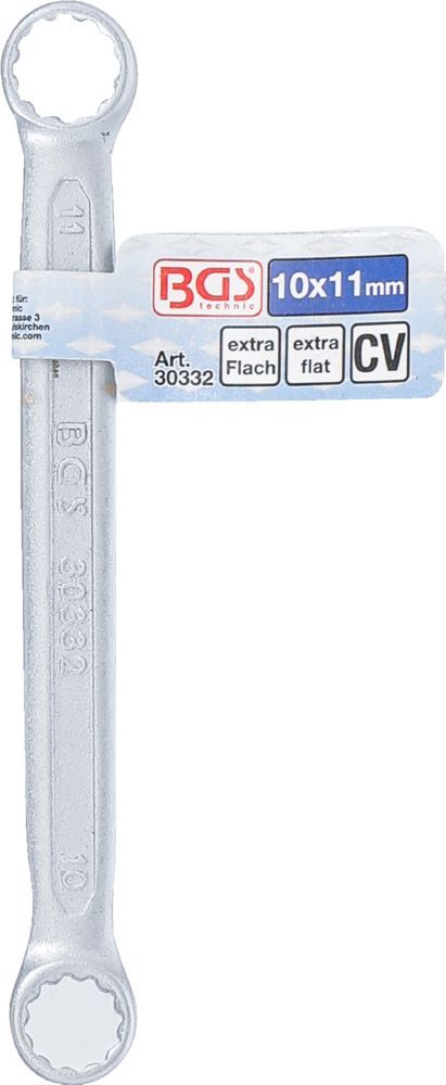 BGS Doppel Ringschlüssel 10 x 11 mm extra flach Produktbild BGS Doppel Ringschlüssel 10 x 11 mm extra flach bild 5