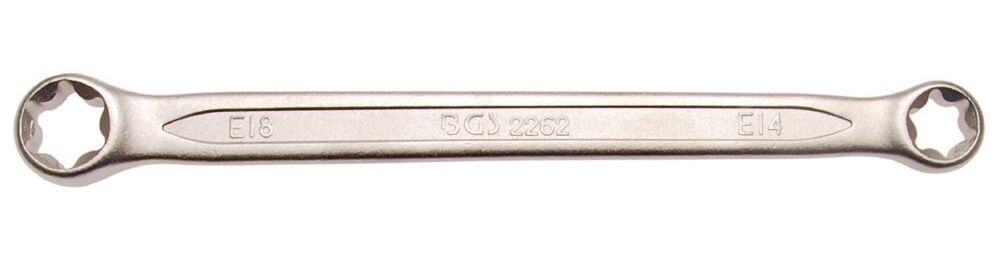 BGS Doppel Ringschlüssel E14 x E18 mit E-Profil-Ringköpfen Produktbild BGS Doppel Ringschlüssel E14 x E18 mit E-Profil-Ringköpfen